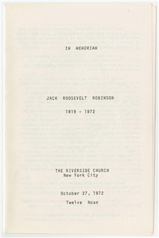 1972 Jackie Robinson Memorial Services Booklet 